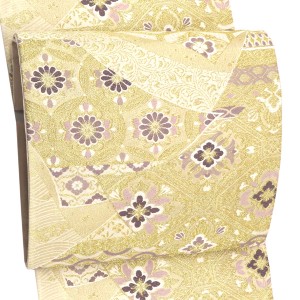廣部商事 袋帯 西陣織 正絹 華文 亀甲 蜀江 金 クリーム色［34,100円］