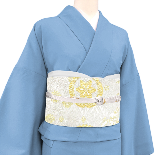 志都香 袋帯 西陣織 正絹 菊 華文 シルバー 銀色［63,800円］ 枚目