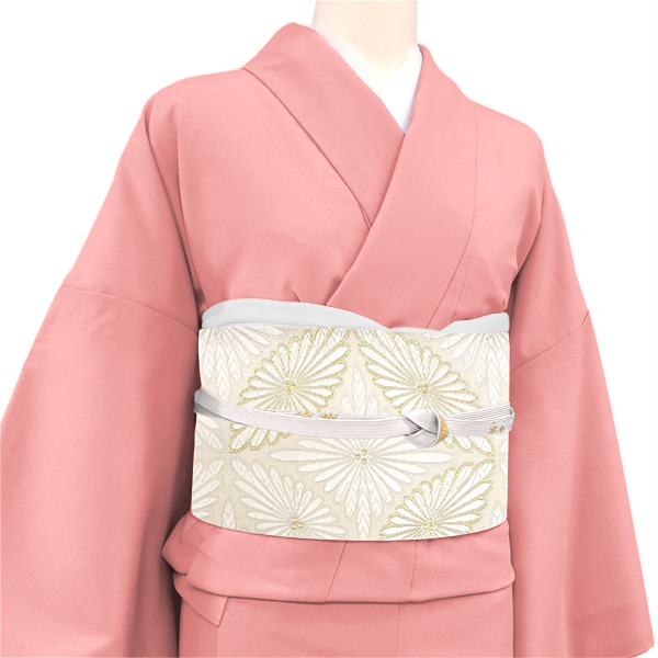 河合美術織物 唐織袋帯 西陣織 正絹 七宝 白［110,000円］ 枚目