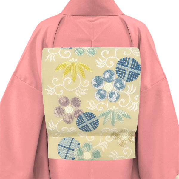 洛陽織物 唐織袋帯 西陣織 ベージュ 笹蔓 正絹［176,000円］ 枚目