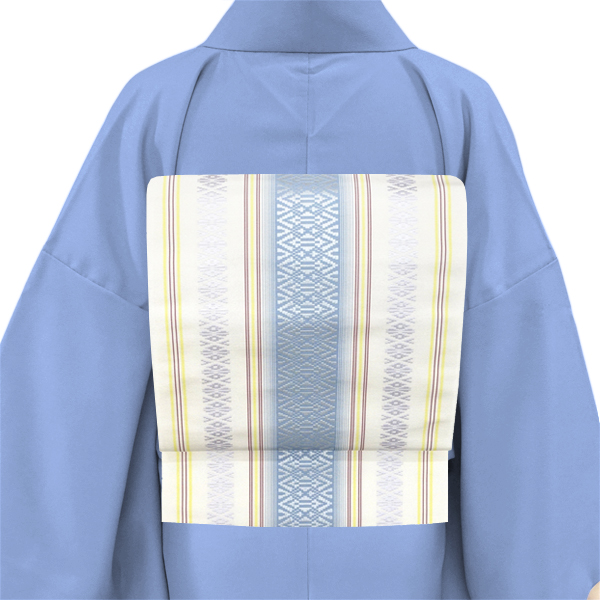 井上絹織 博多帯 博多献上 正絹 三献上 縞 白［41,800円］ 枚目