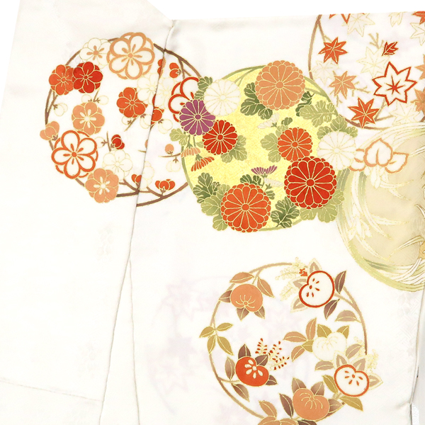吉澤の友禅 振袖 正絹 花の丸 四季花 白［451,000円］ 枚目