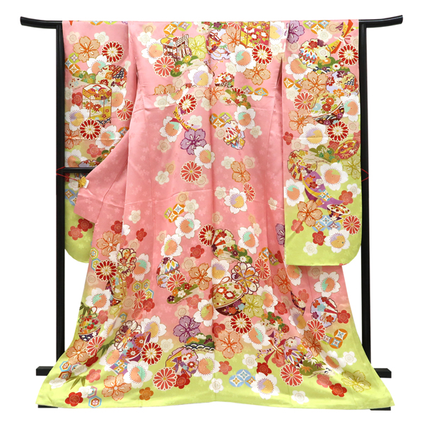 仕立て上がり 振袖 正絹 鈴 桜 菊 梅 ピンク［121,000円］ 枚目