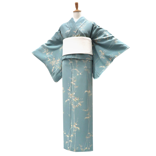一富司 付下訪問着 京友禅 正絹 松竹梅 青［275,000円］ 枚目