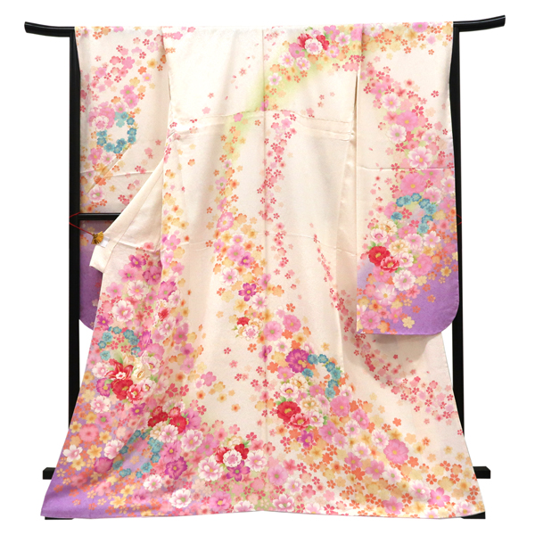 仕立て上がり 振袖 正絹 桜尽くし 白［99,000円］ 枚目