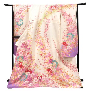 仕立て上がり 振袖 正絹 桜尽くし 白［99,000円］