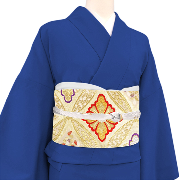 廣部商事 振袖用袋帯 仕立て上がり 西陣織 絹 七宝 花菱 金 ゴールド［35,200円］ 枚目