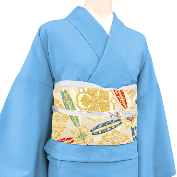廣部商事 振袖用袋帯 西陣織 絹 花襷文 ベージュ 金［35,200円］ 枚目