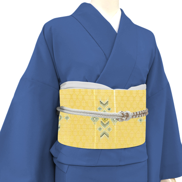 工房真南風 花織名古屋帯 正絹 琉球 植物染め 黄色［385,000円］ 枚目