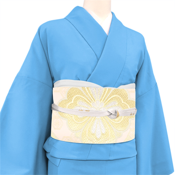 樹織物 振袖用袋帯 仕立て上がり 西陣織 絹 華文 松皮菱 ピンク［36,300円］ 枚目