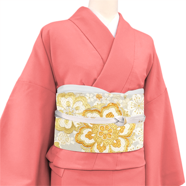 熊井機業店 振袖用袋帯 西陣織 絹 華文 ブルーグレー［36,300円］ 枚目