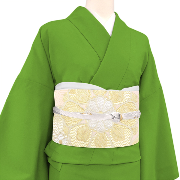 樹織物 振袖用袋帯 西陣織 絹 菊 輪 ピンク［36,300円］ 枚目
