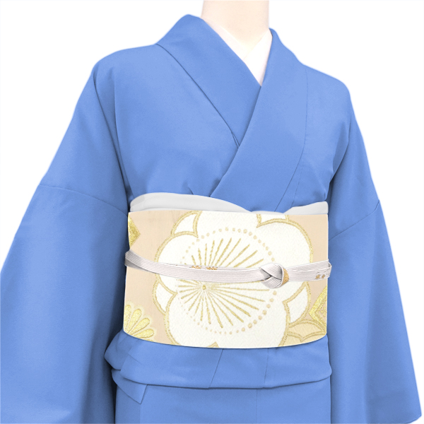 樹織物 振袖用袋帯 西陣織 絹 梅 菱 ベージュ［36,300円］ 枚目
