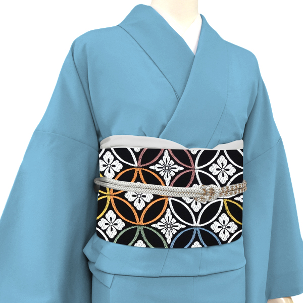 志都香 名古屋帯 西陣織 絹 七宝 黒色［77,000円］ 枚目