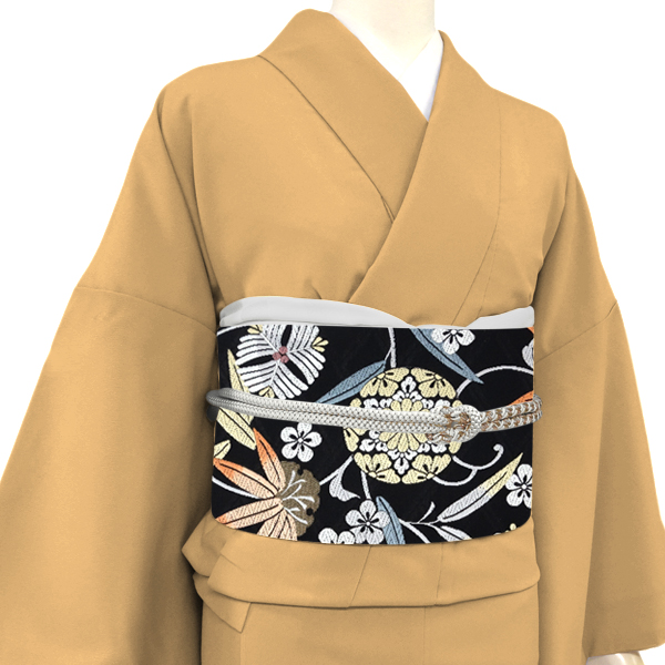 志都香 名古屋帯 西陣織 絹 松竹梅 笹蔓 黒［77,000円］ 枚目