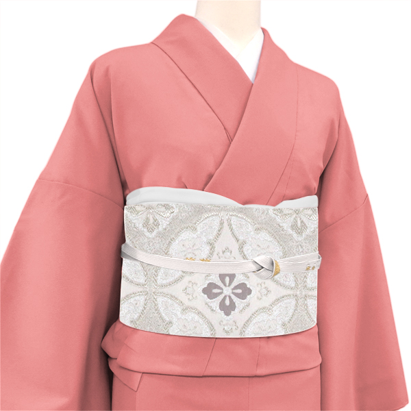 酒井守 袋帯 西陣織 絹 七宝 シルバー 銀色［33,000円］ 枚目