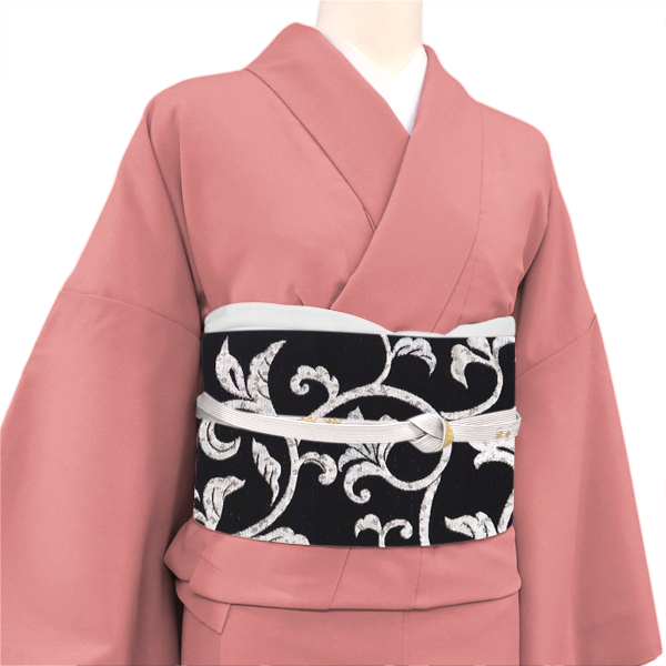 華翔苑 藤本仁 袋帯 西陣織 絹 唐草 黒［38,500円］ 枚目