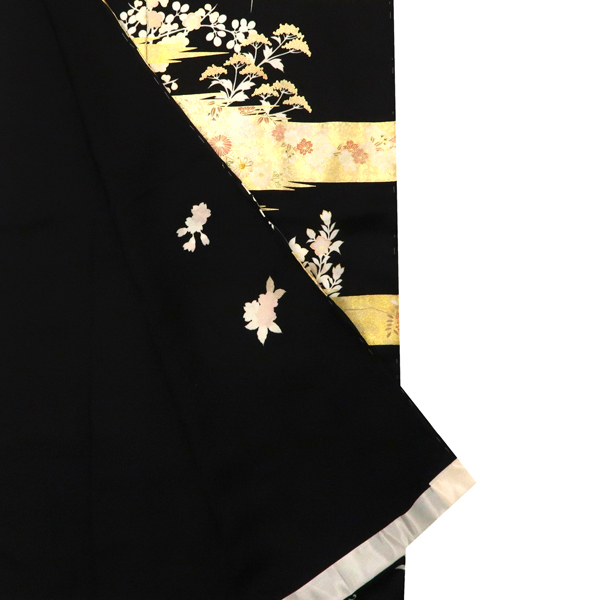 吉澤の友禅 訪問着 正絹 霞 刷毛目 菊 四季花 チャコールグレー［242,000円］ 枚目