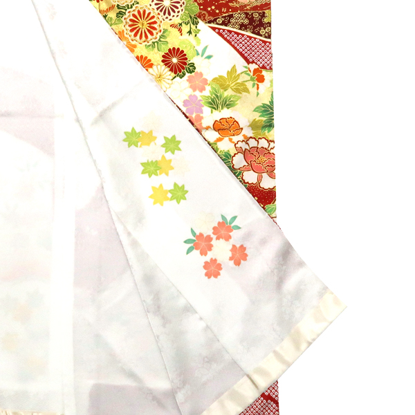 吉澤の友禅 振袖 正絹 花の丸 菊 桜 松 赤白［264,000円］ 枚目