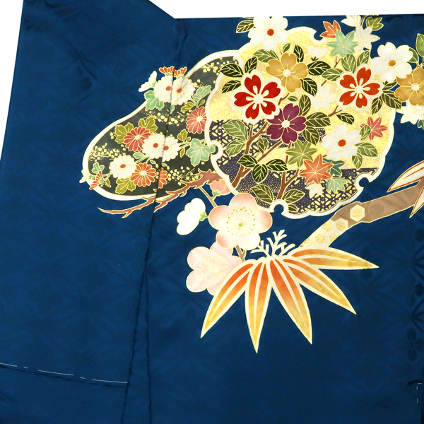 吉澤の友禅 振袖 正絹 雪輪 松竹梅 菊 青［264,000円］ 枚目