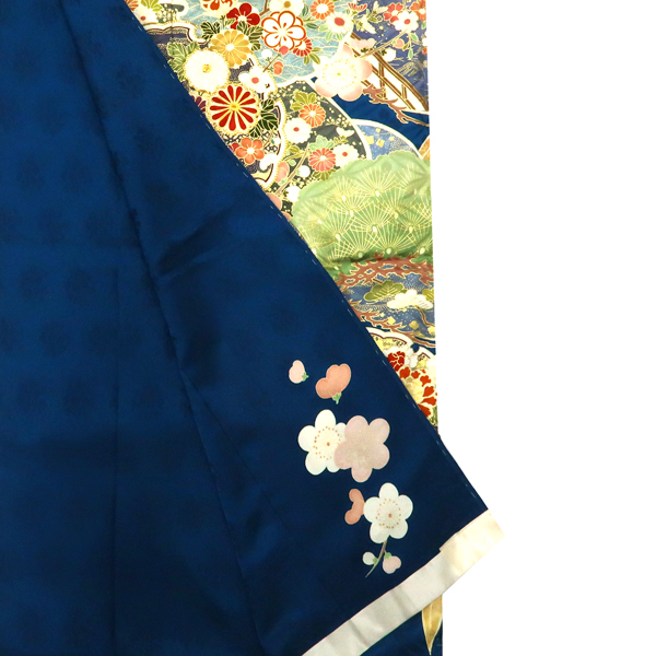 吉澤の友禅 振袖 正絹 雪輪 松竹梅 菊 青［264,000円］ 枚目