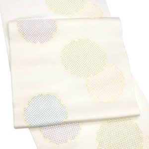 都（みやこ） 名古屋帯 西陣織 正絹 雪輪 白［78,100円］