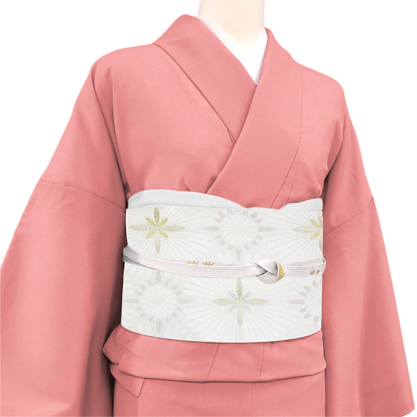 高島織物 袋帯 シルバー 銀 西陣織 菊 絹［132,000円］ 枚目