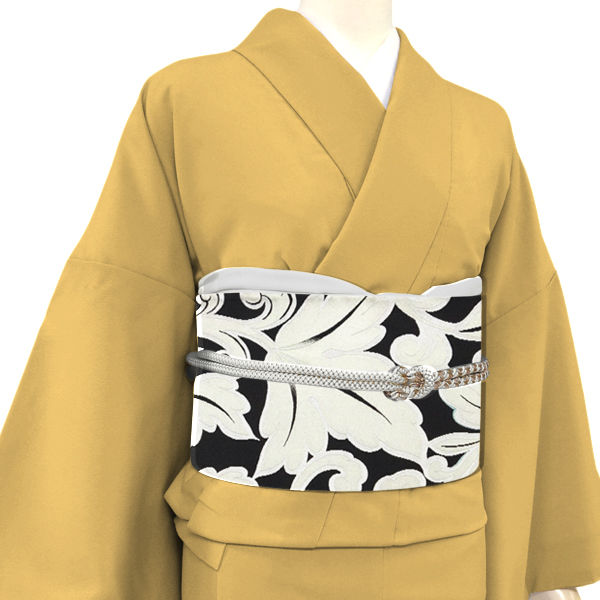織匠万勝 洒落袋帯 西陣織 絹 唐草文様 黒［121,000円］ 枚目