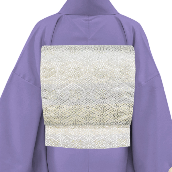 和田光正 袋帯 絹 花菱 シルバー 生成り［137,500円］ 枚目