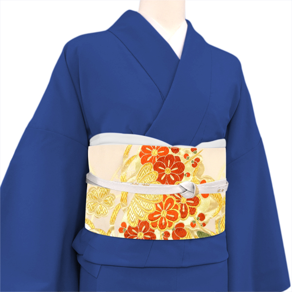 絲屋善創 振袖用袋帯 西陣織 絹 松竹梅 七宝 ベージュ 金色［143,000円］ 枚目