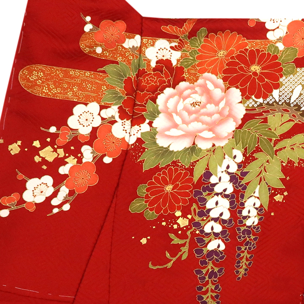 桂由美 関芳 振袖 正絹 御所車 松竹梅 流水 赤［187,000円］ 枚目