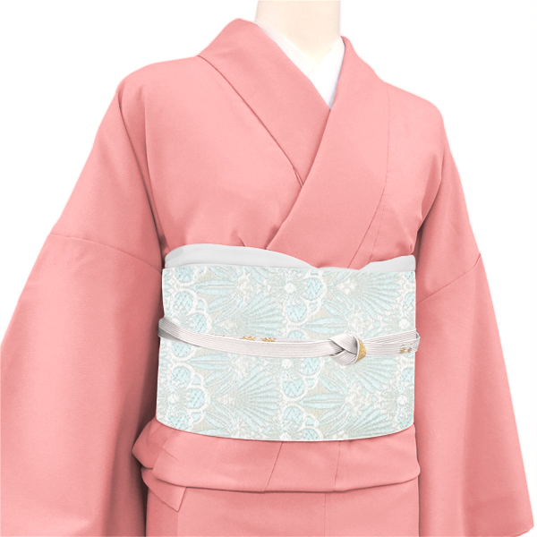 某機屋 袋帯 西陣織 絹 スリーシーズン着用可能 松竹梅 青海波 水色［154,000円］ 枚目