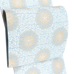 某機屋 袋帯 西陣織 絹 スリーシーズン着用可能 華文 桜 水色［165,000円］