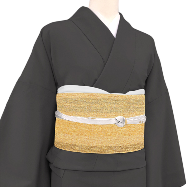 某機屋 袋帯 西陣織 絹 スリーシーズン着用可能 縞 金［150,700円］ 枚目