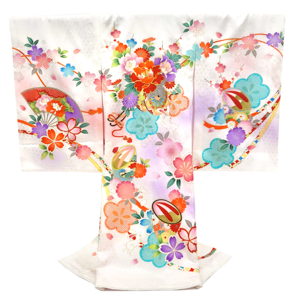 産着 女の子 正絹 花車 熨斗 こっぽり うさぎ 白［60,500円］ 枚目