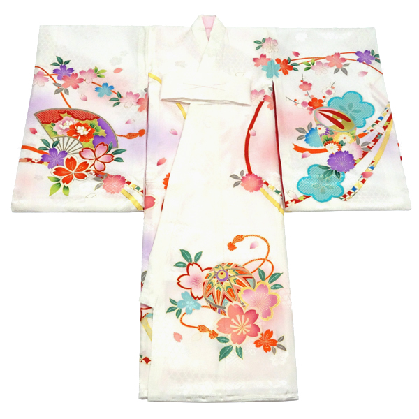 産着 女の子 正絹 花車 熨斗 こっぽり うさぎ 白［60,500円］ 枚目