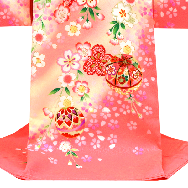 産着 女の子 正絹 毬 桜 ピンク［39,600円］ 枚目