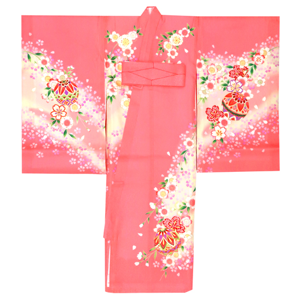 産着 女の子 正絹 毬 桜 ピンク［39,600円］ 枚目
