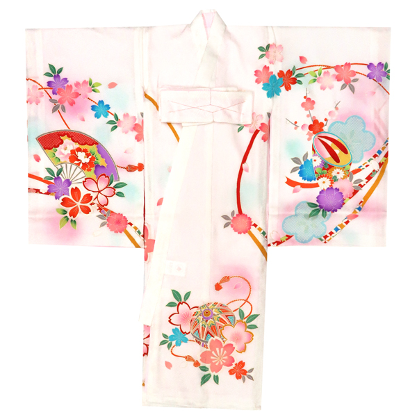 産着 女の子 正絹 毬 熨斗 桜 白［49,500円］ 枚目