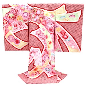 産着 女の子 ポリエステル 束ね熨斗 匹田 四季花 赤［41,800円］
