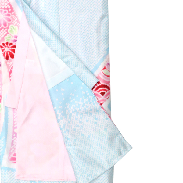 産着 女の子 ポリエステル 束ね熨斗 匹田 四季花 水色［41,800円］ 枚目