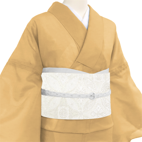 佐々木染織 絽袋帯 西陣織 絹 花七宝 白［36,300円］ 枚目