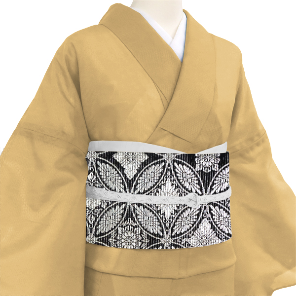 佐々木染織 絽袋帯 西陣織 絹 花七宝 黒［36,300円］ 枚目