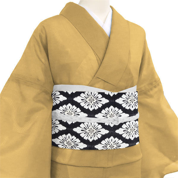 志都香 夏袋帯 西陣織 絹 花菱 市松 黒［97,900円］ 枚目