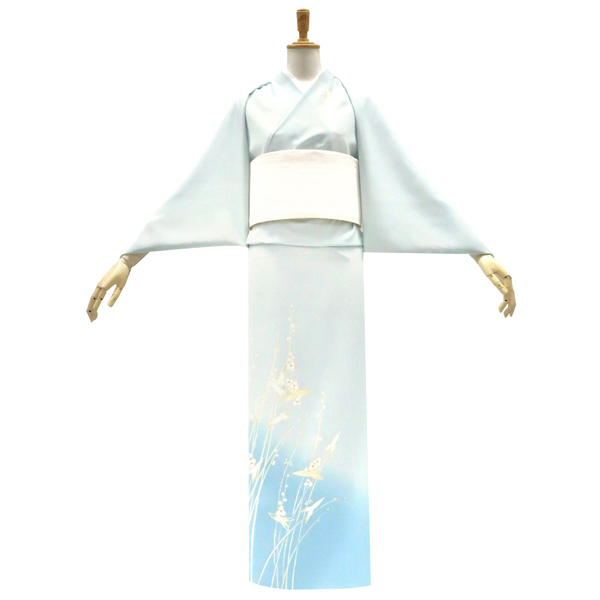 吉澤の友禅 絽夏付下訪問着 正絹 沢瀉 水色［176,000円］ 枚目
