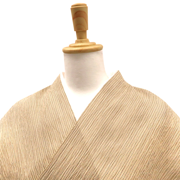杉山織物 小千谷縮 麻 縞 ベージュ［88,000円］ 枚目