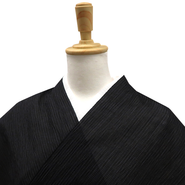 杉山織物 小千谷縮 麻 縞 黒［88,000円］ 枚目