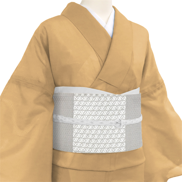 都（みやこ） 夏袋帯 西陣織 絹 花銀花七宝文 市松 七宝 ライトグレー シルバー［137,500円］ 枚目