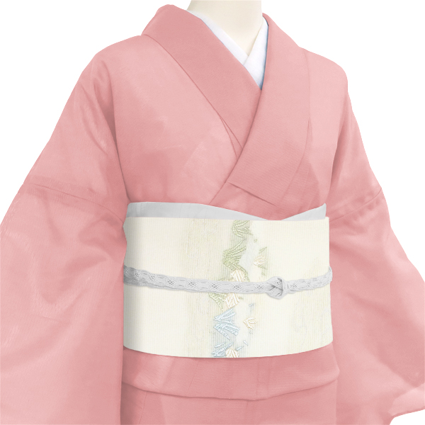 丸勇 夏袋帯 西陣織 絹 横段 流水 菖蒲 杜若 白［48,400円］ 枚目