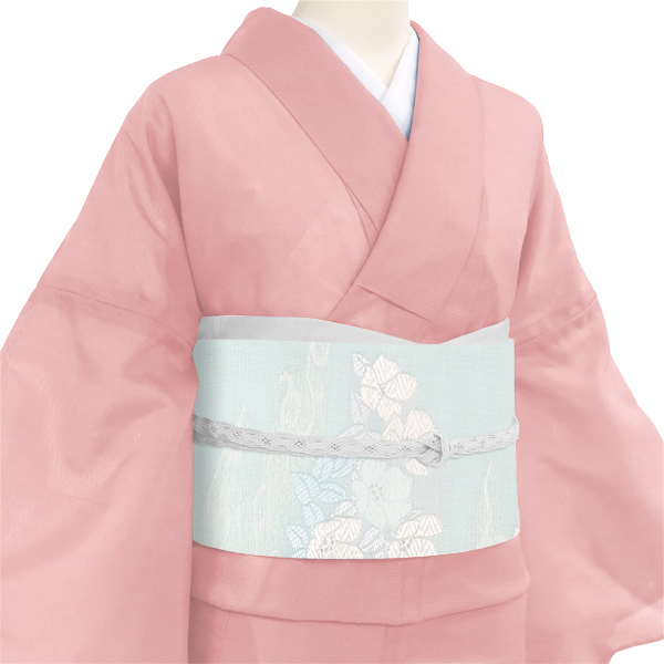 丸勇 夏袋帯 西陣織 絹 横段 流水 菖蒲 杜若 水色［48,400円］ 枚目